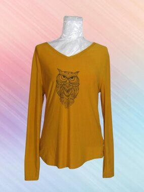 No boundaries size XL womens top blouse long sleeves yellow mustard pre own